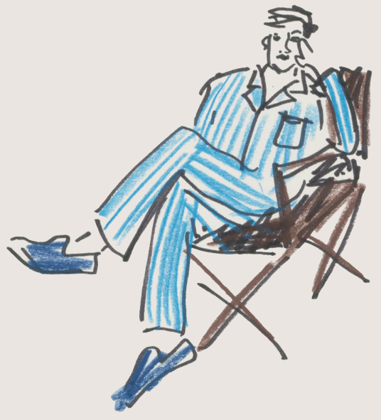 Man in lounge chair